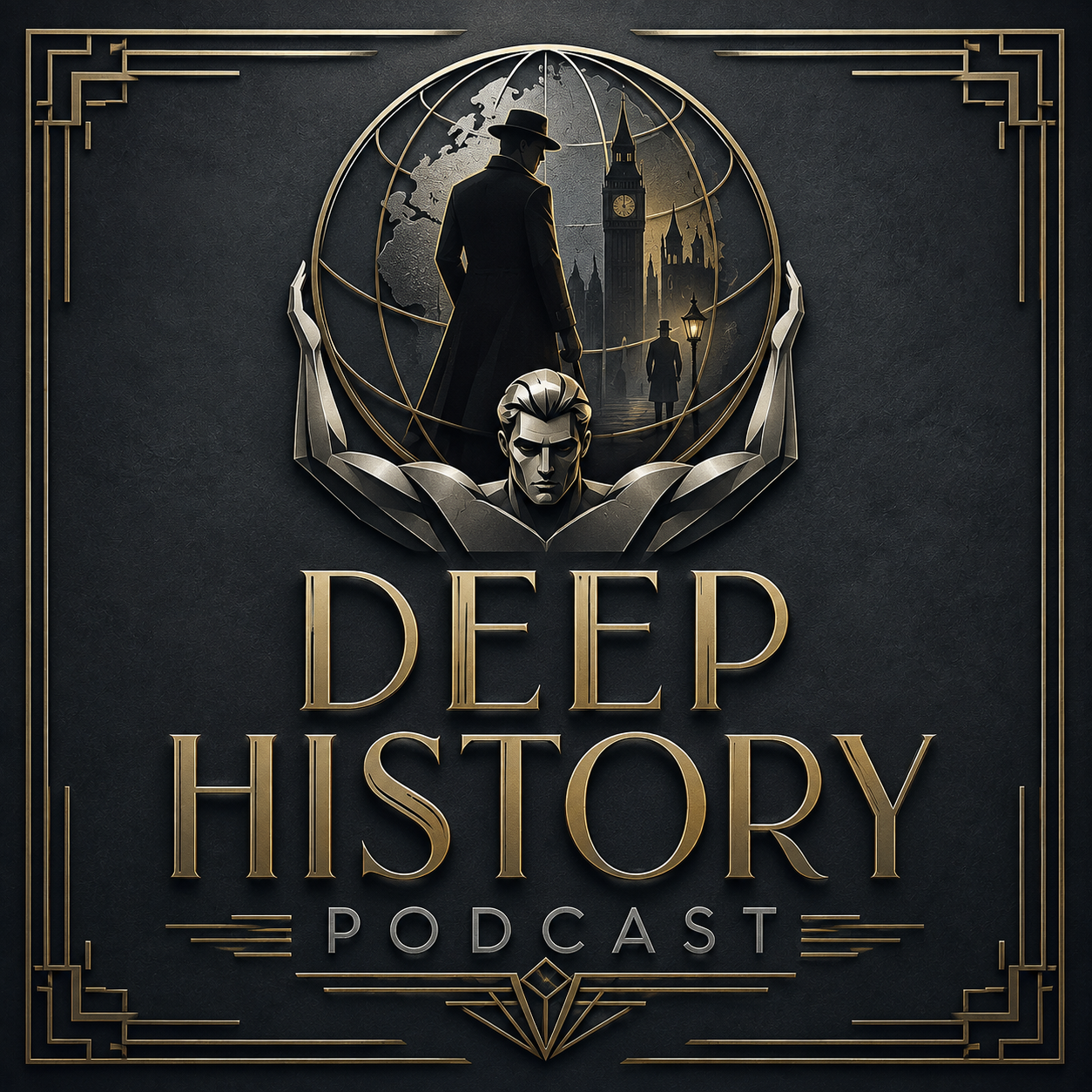 Deep History Podcast globe and Atlas logo